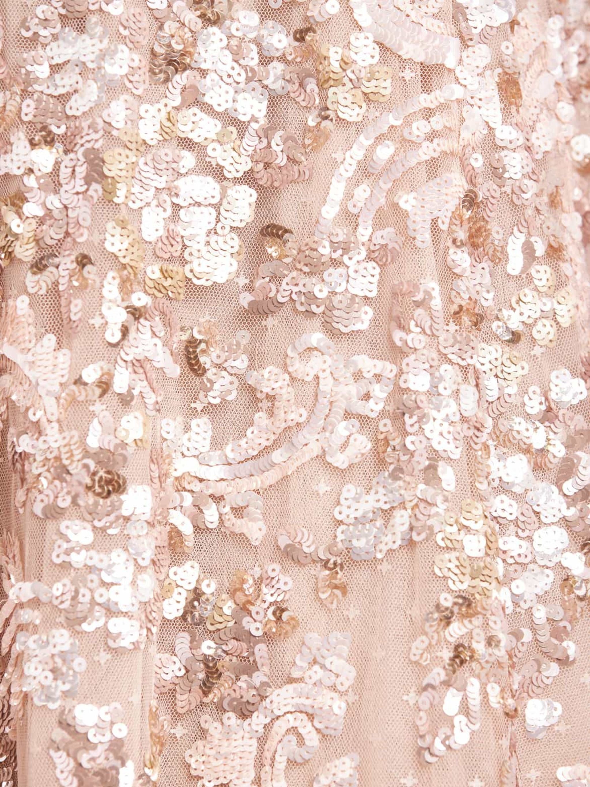 BAROQUE FLORAL ONE-SHOULDER BOW ANKLE GOWN