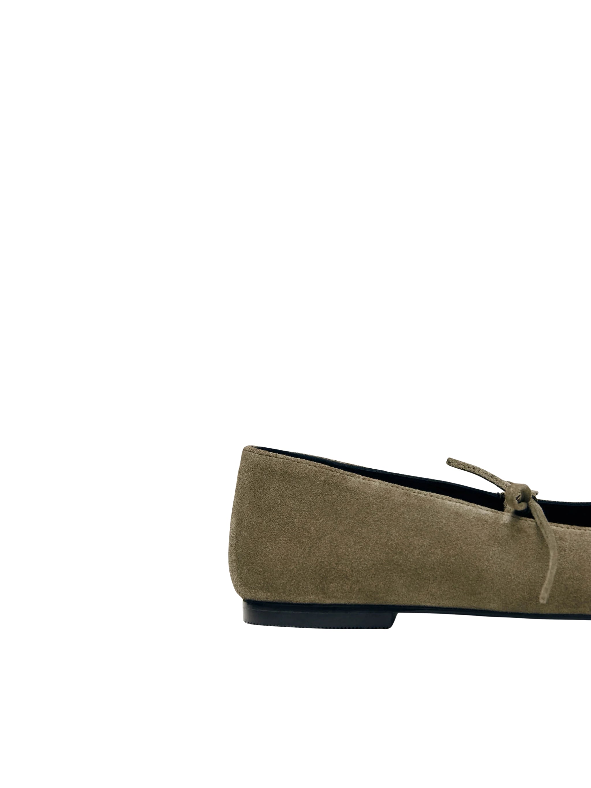 SWAY SUEDE KHAKI LEATHER BALLET FLATS