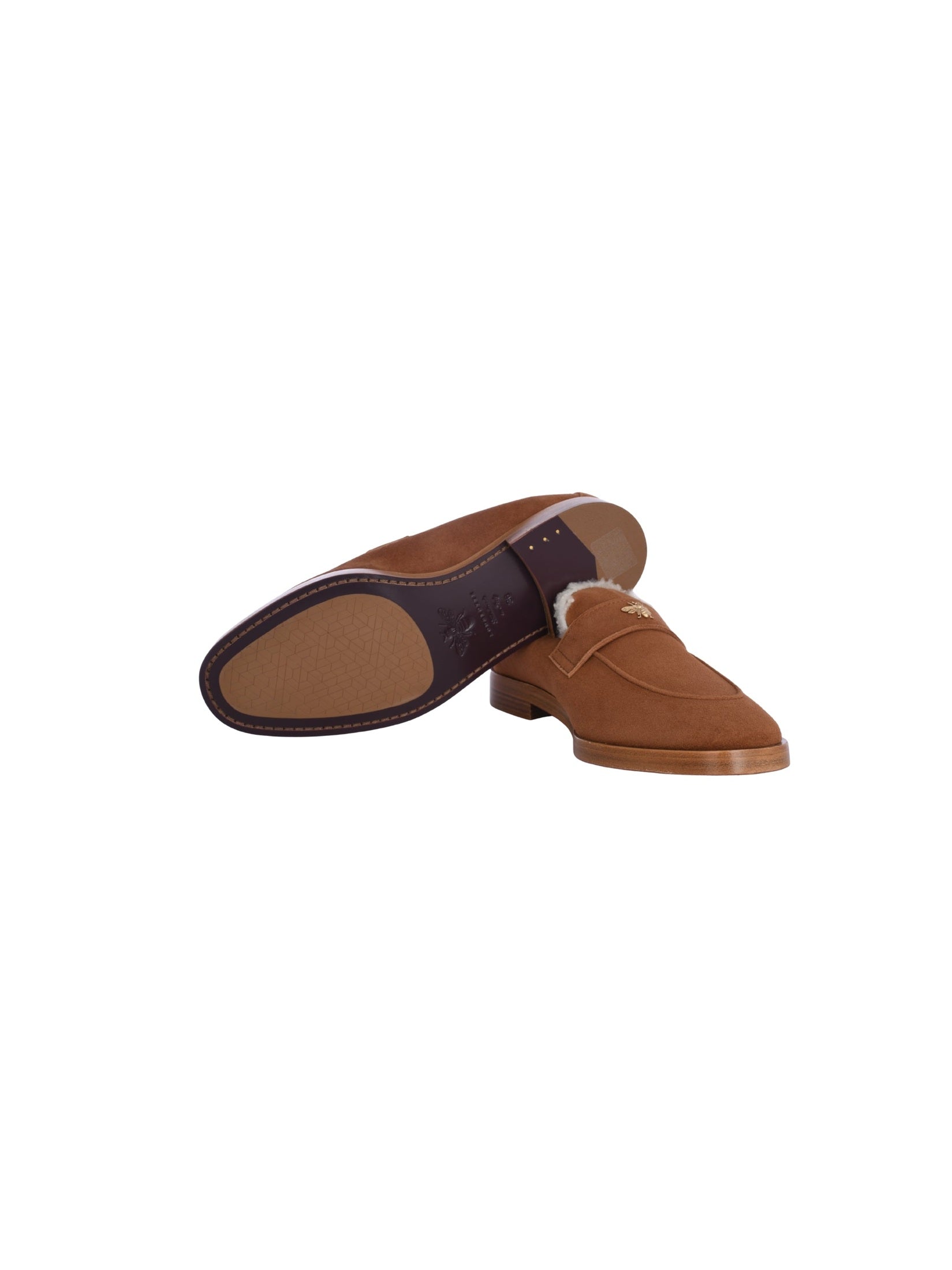 Caramel and ivory curly shearling lofty flaneur