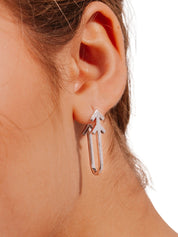 Arrow earrings in asha earrings in in sterling silver & rhodium and white cz