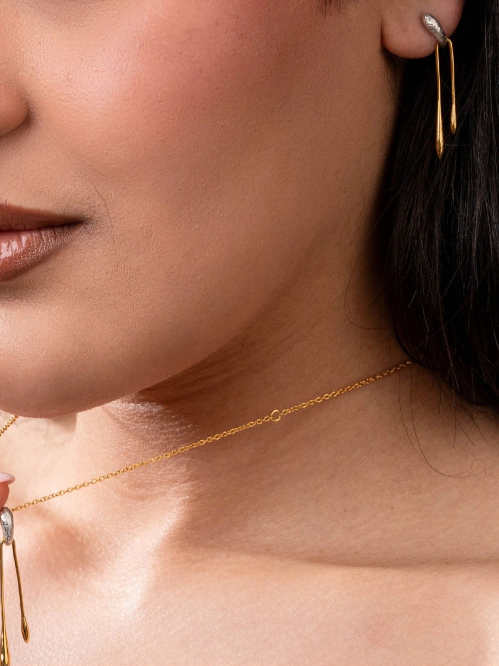 Althea earrings in sterling silver & 18k gold vermeil and rhodium