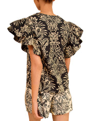 Severine flutter sleeve top