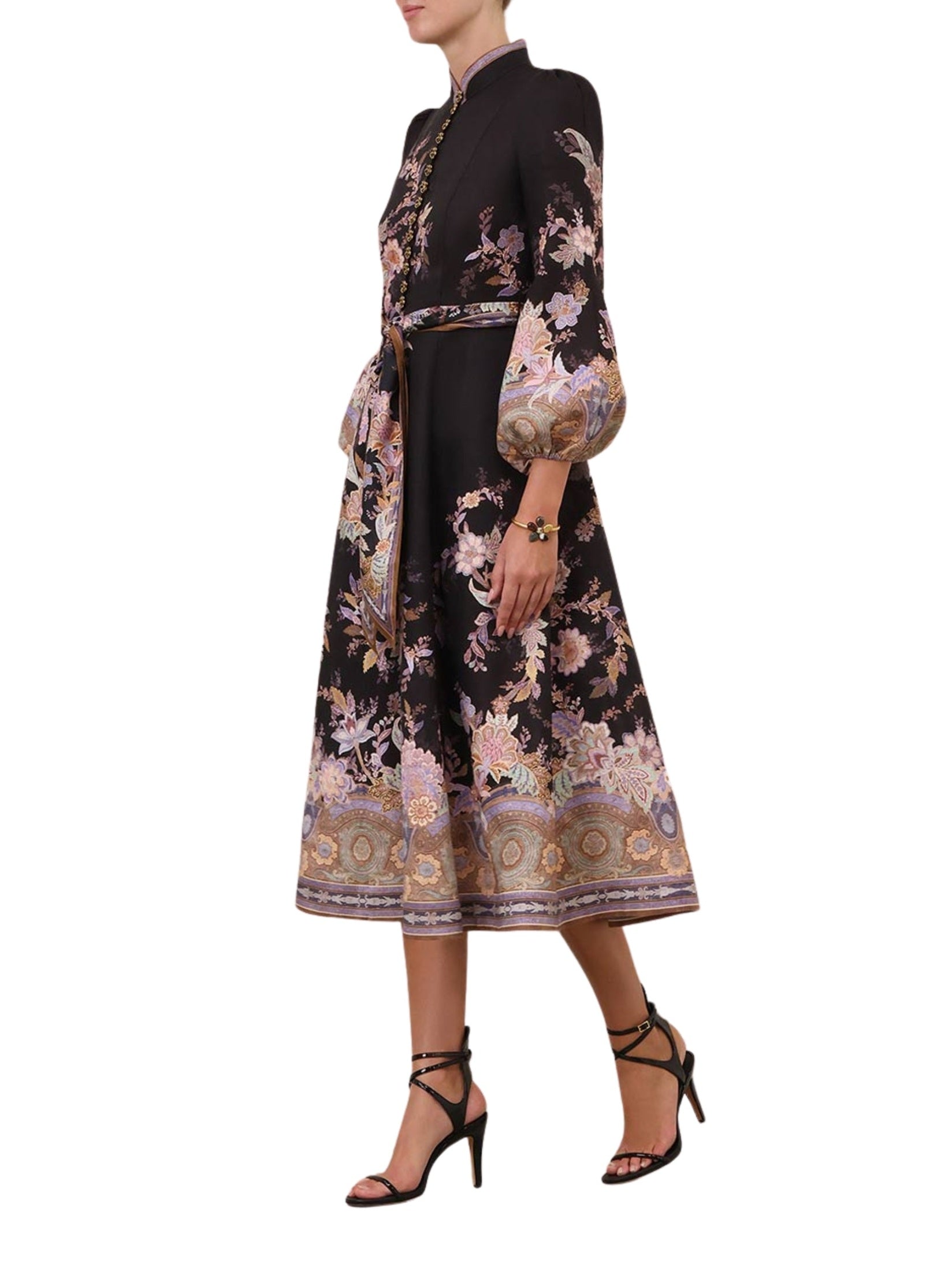 Luna button midi dress