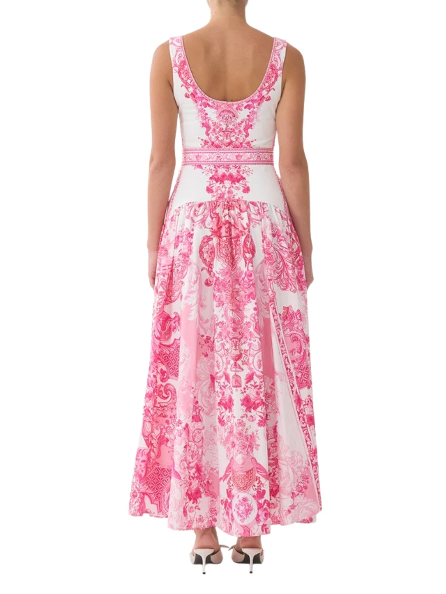 Jersey tank dress with contrast skirt