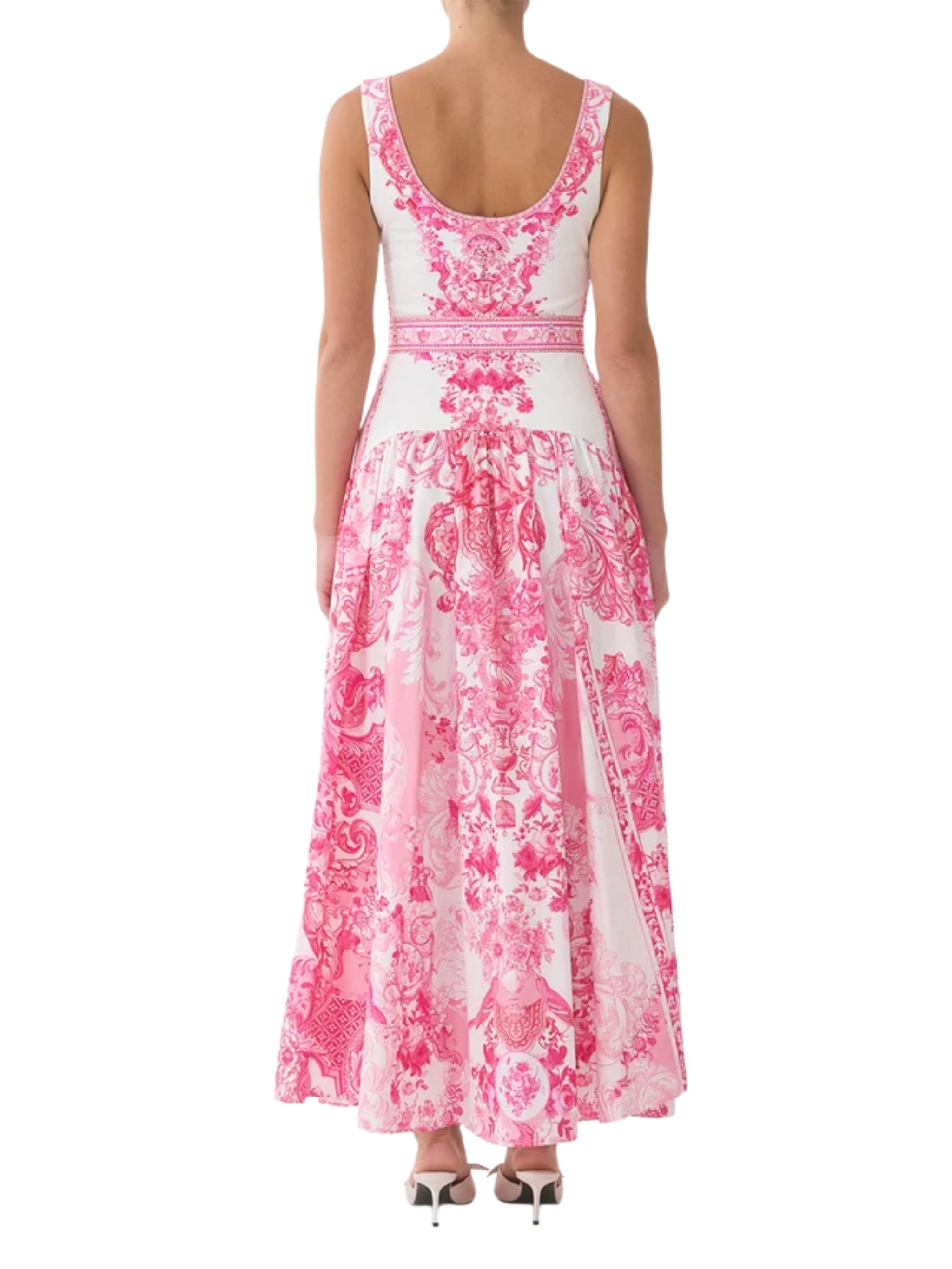 Jersey tank dress with contrast skirt