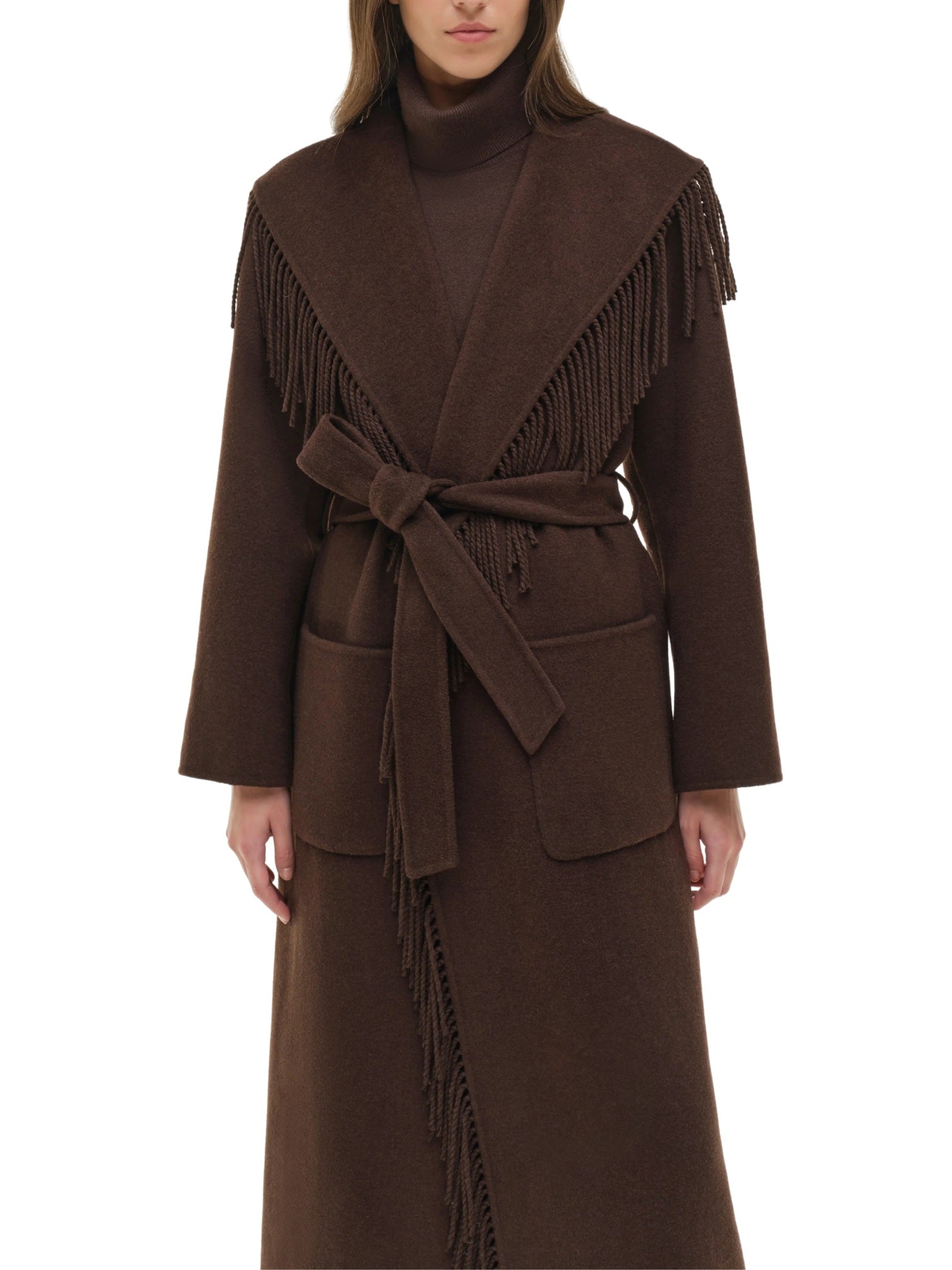 Carrie fringe robe coat
