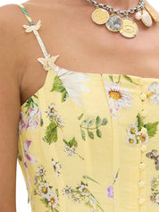 CORSET DRESS WITH LONG FLARED SKIRT