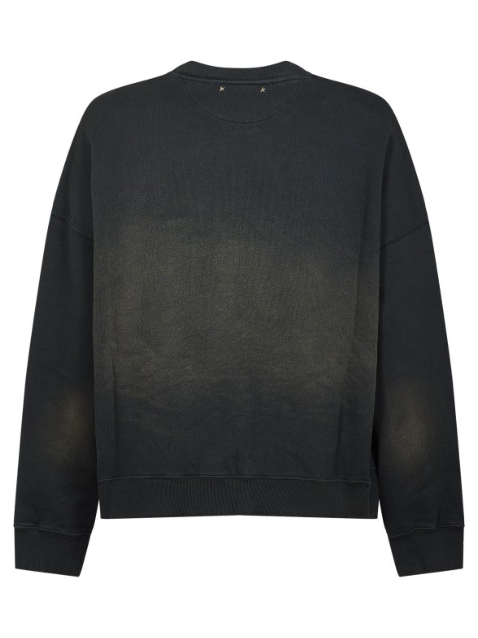 Journey unisex crew neck dyed cotton fleece bleaching effect with embroidery