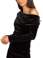 NOVA VELVET ONE-SHOULDER GOWN