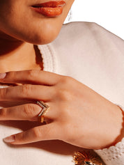 Mud ring in sterling silver & 18k gold vermeil