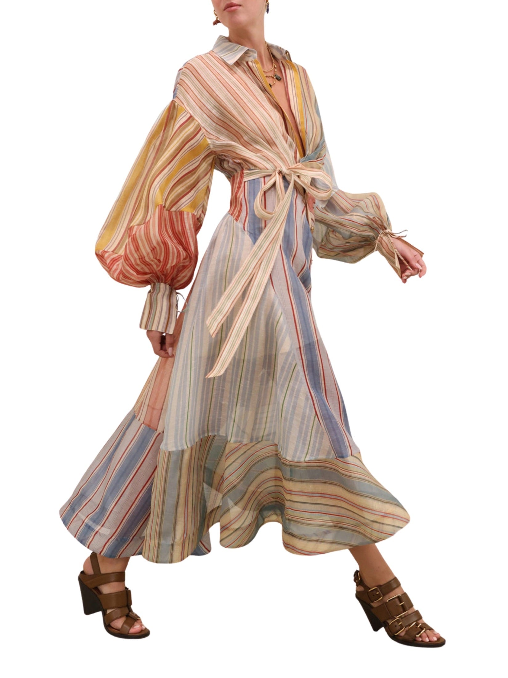 Rebellion striped midi dress