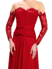 Draped off-shoulder long dress