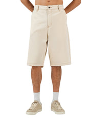 The stitched denim shorts