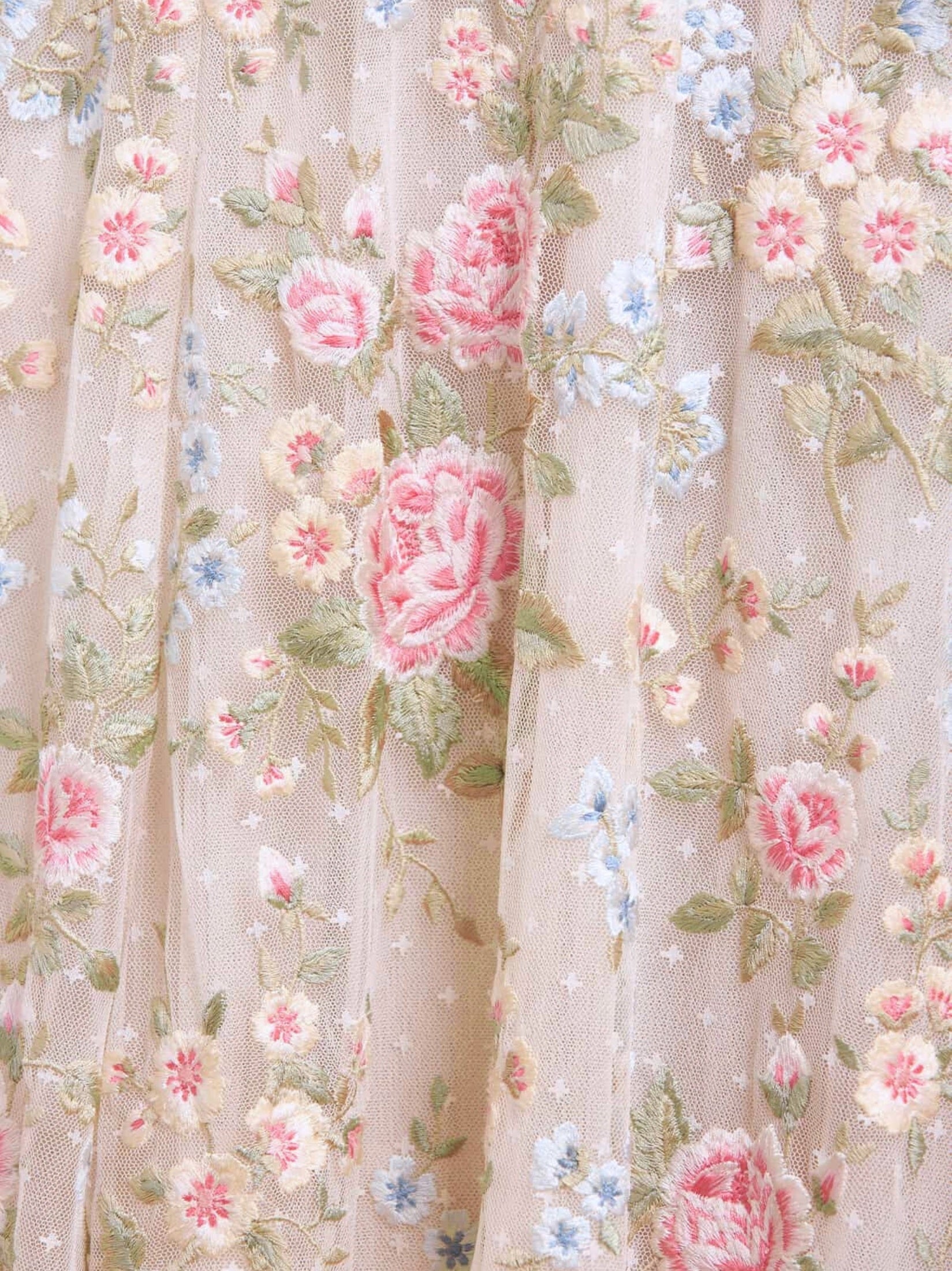 Antoinettes floral round neck ankle gown