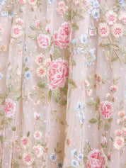 ANTOINETTES FLORAL ROUND NECK ANKLE GOWN