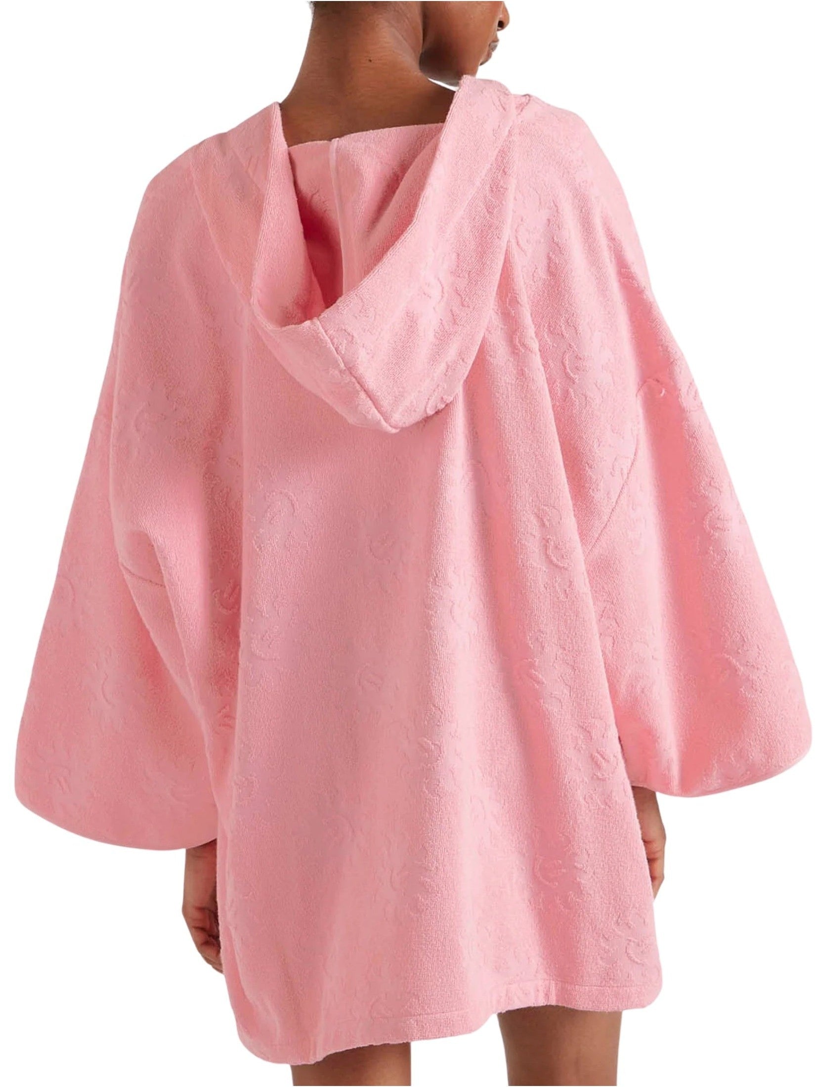 Hooded poncho sunny towelling pink