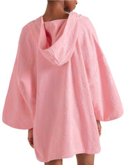 Hooded poncho sunny towelling pink