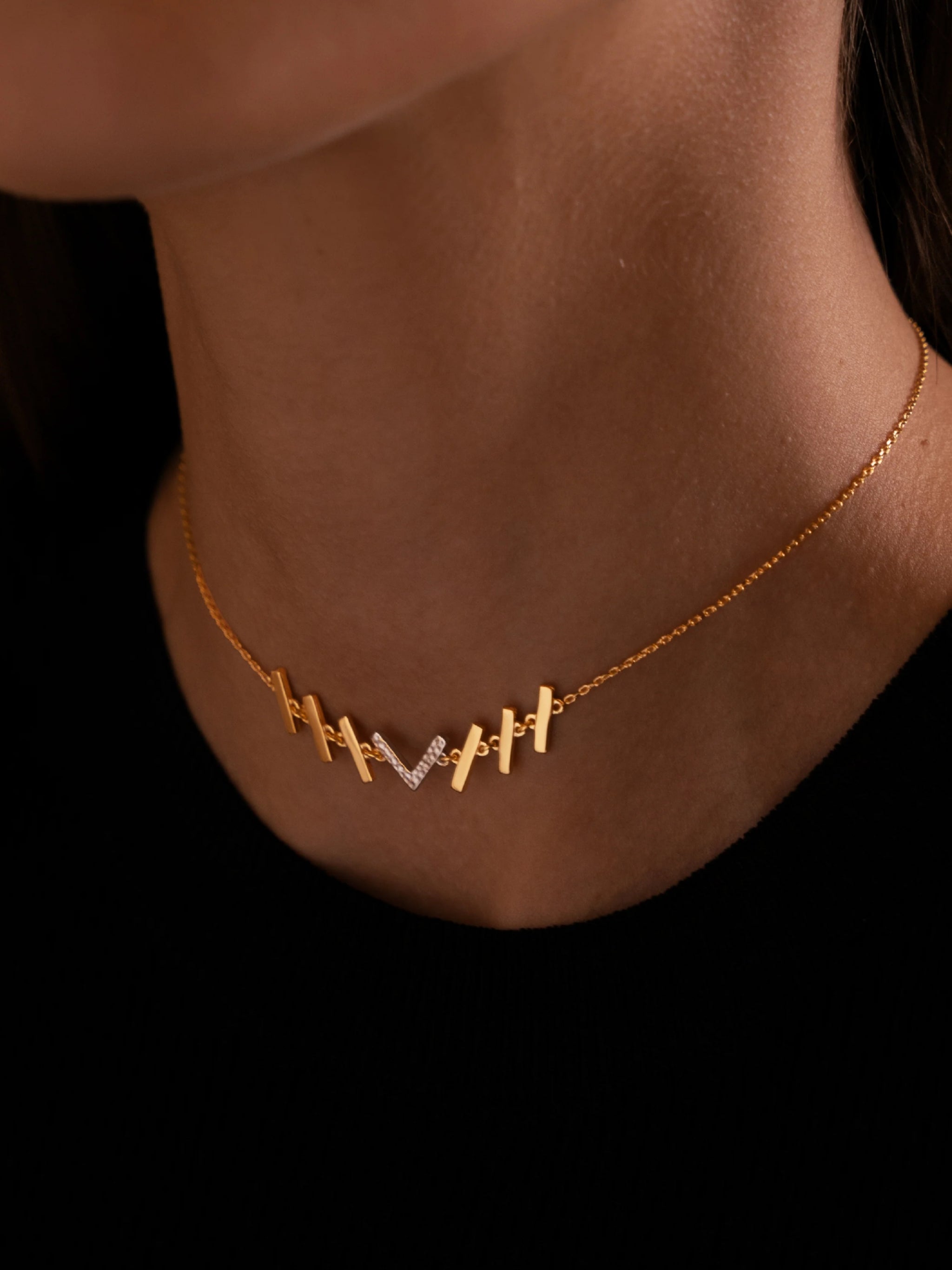 Sara necklace in sterling silver & 18k gold vermeil & rhodium