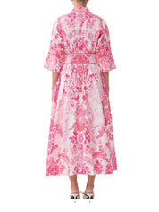 Shaped waistband midi dress