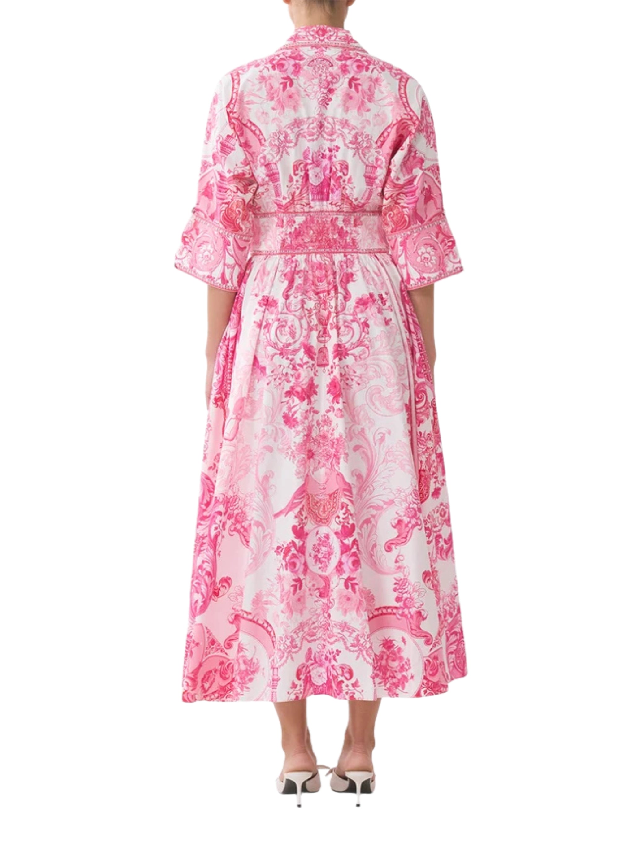 Shaped waistband midi dress