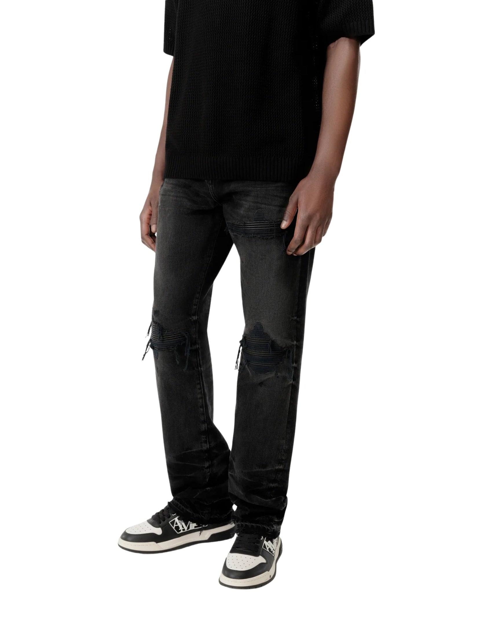 Leather straight mx1 jean