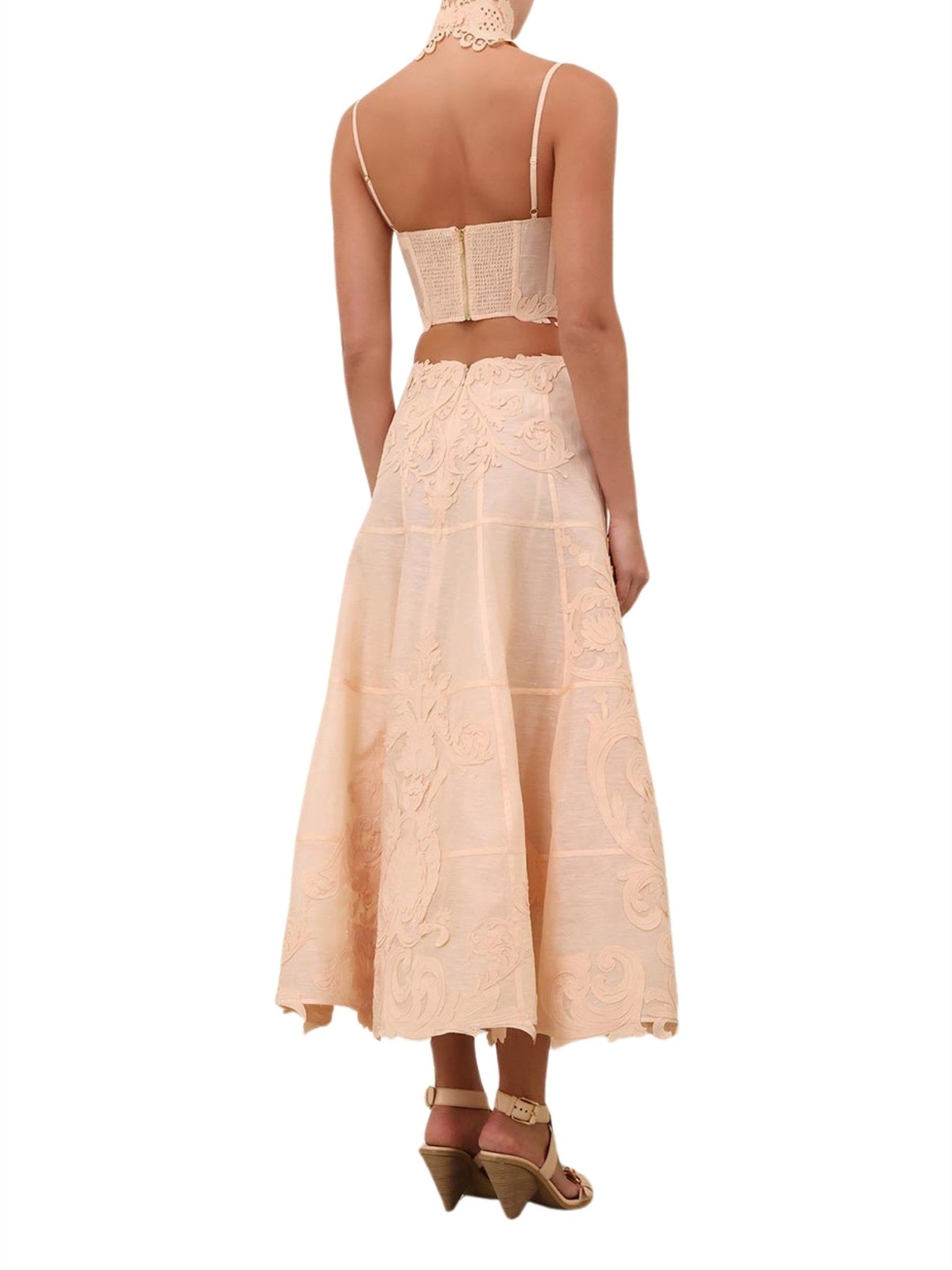 Rebellion filigree midi skirt