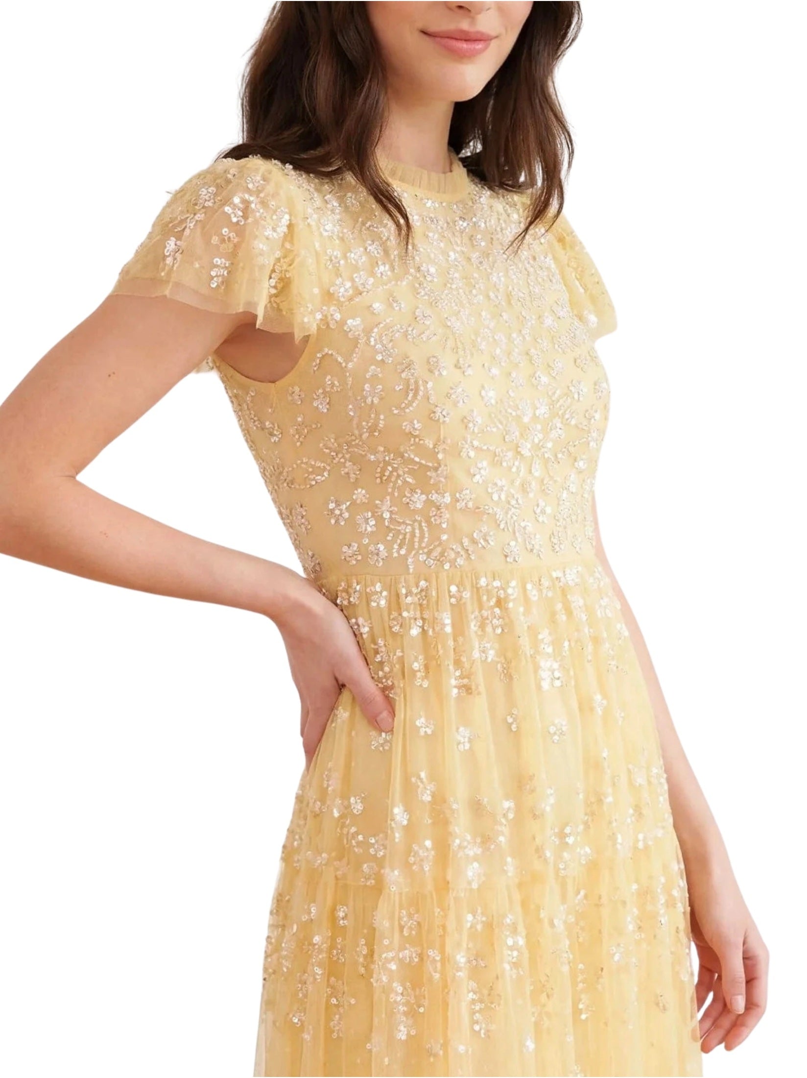 Clover short sleeve ankle gown
