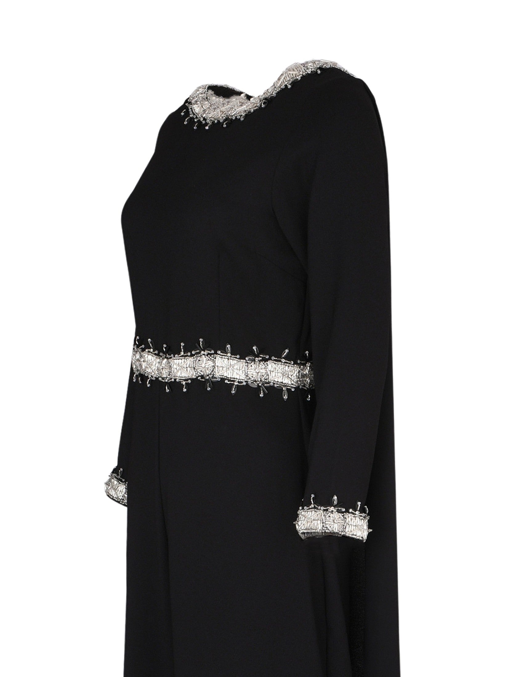 Hand embroiderd  -long sleeve jump suite-waist cut jump suit cape