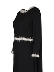 Hand embroiderd  -long sleeve jump suite-waist cut jump suit cape