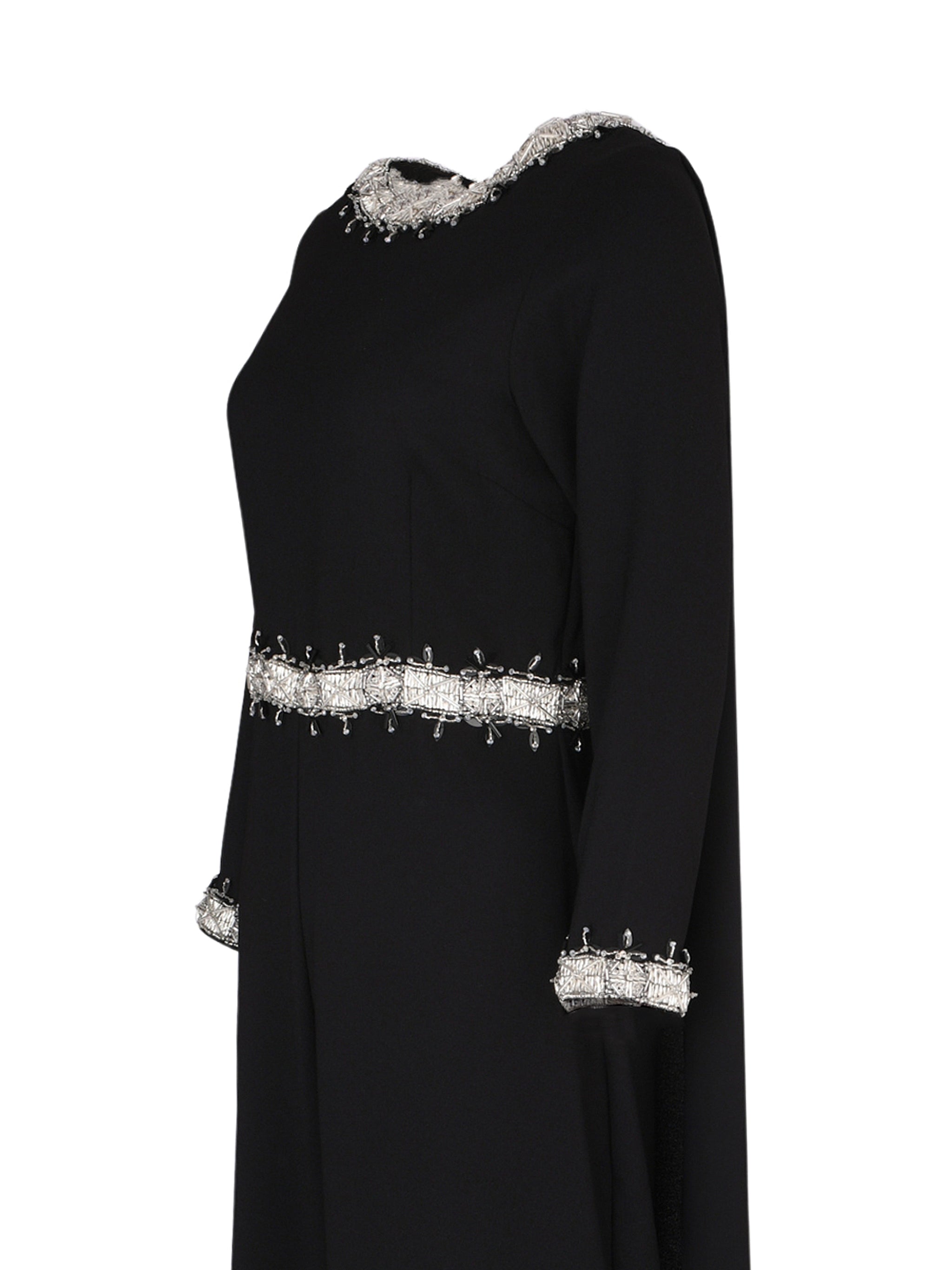 Hand embroiderd  -long sleeve jump suite-waist cut jump suit cape