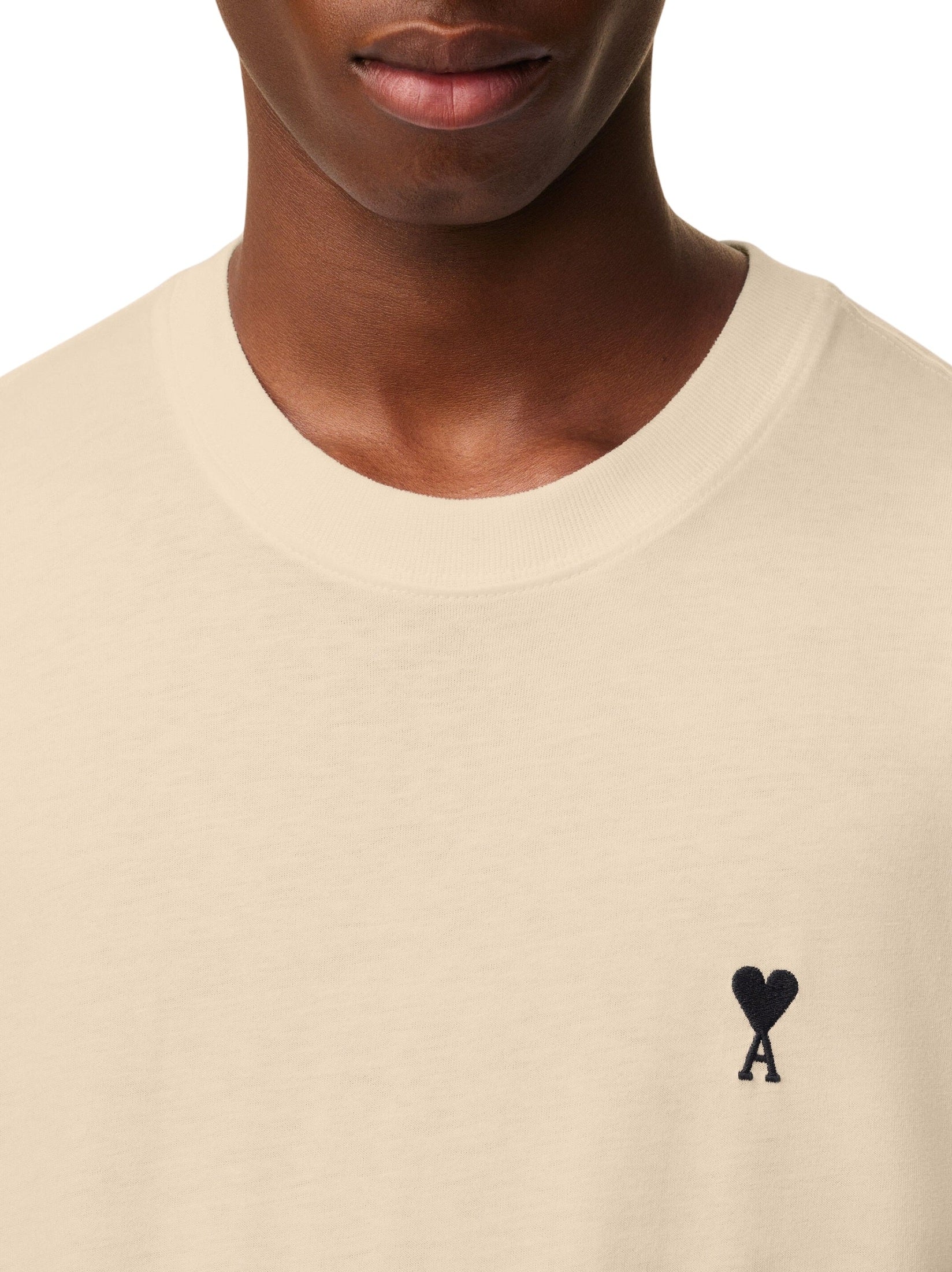 Beige cotton ami de coeur t-shirt