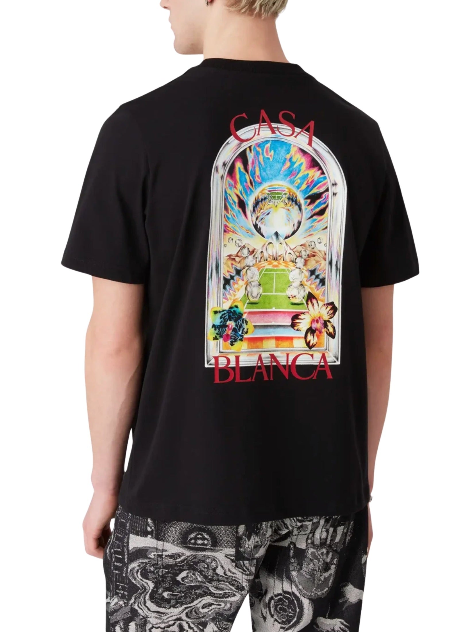 Black Tennis Landscape Short Sleeve T‑Shirt