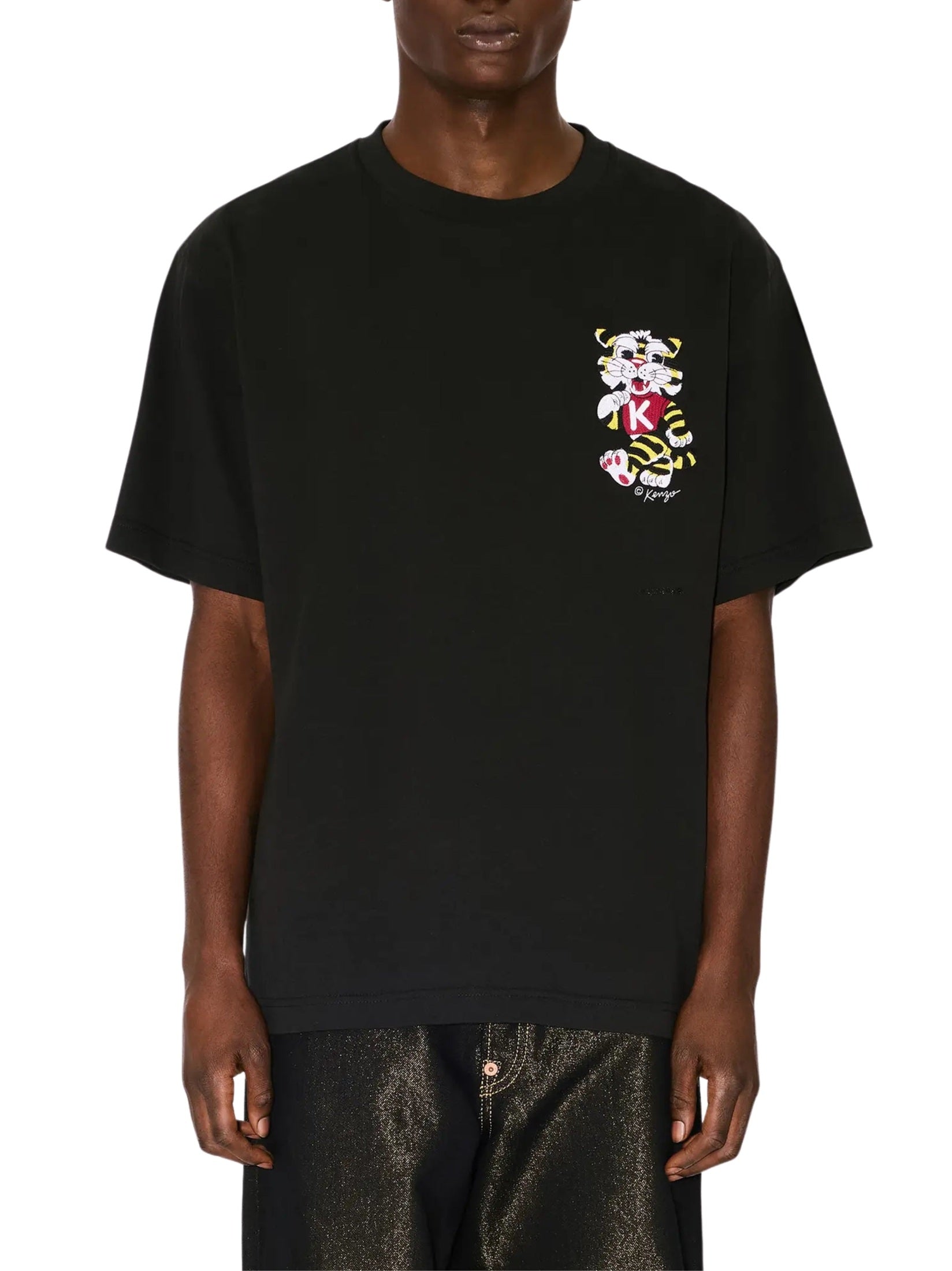 'kenzo wild tiger' embroidered oversized t-shirt in cotton