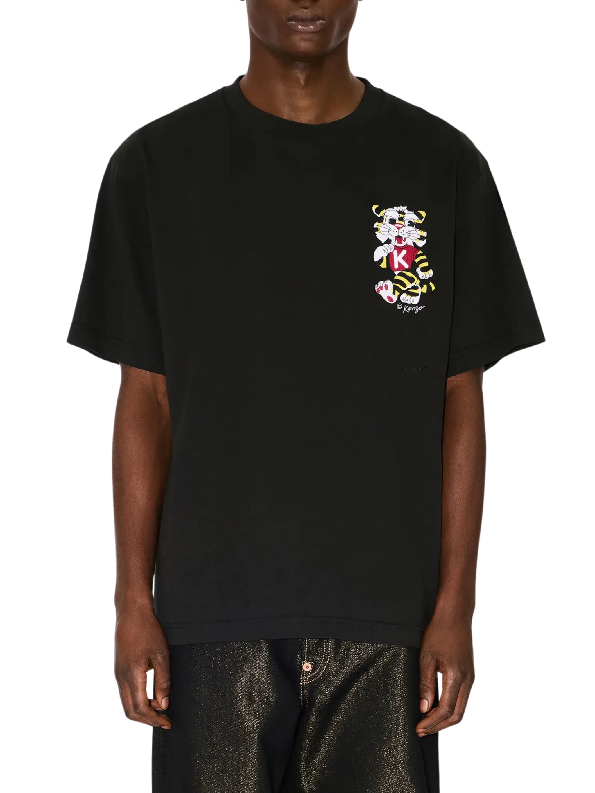 'kenzo wild tiger' embroidered oversized t-shirt in cotton