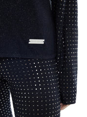 PANTS WITH ALL OVER CRYSTAL DETAILS IN BLACK