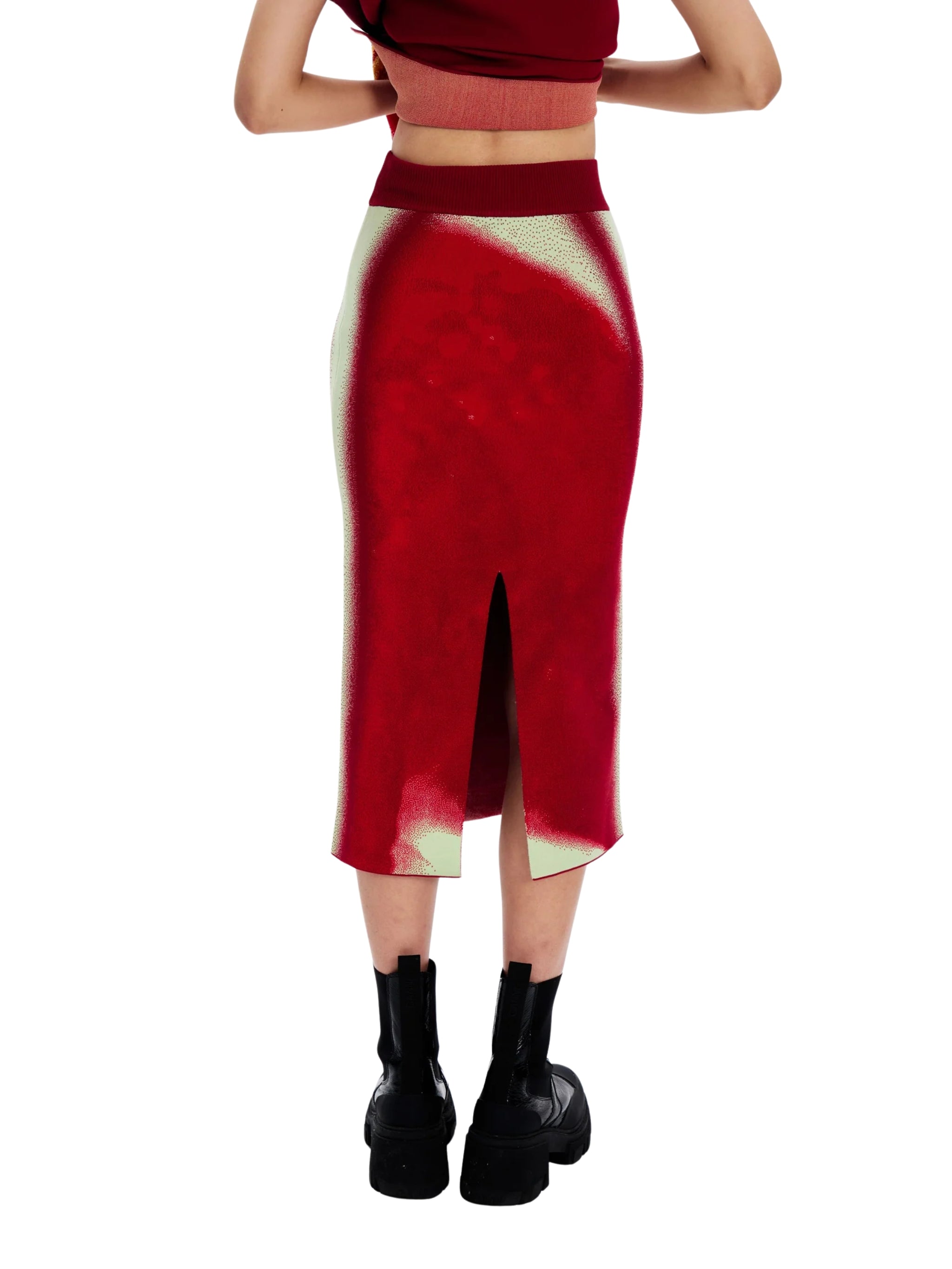 SOPHIE CHERRY PRINT MIDI SKIRT