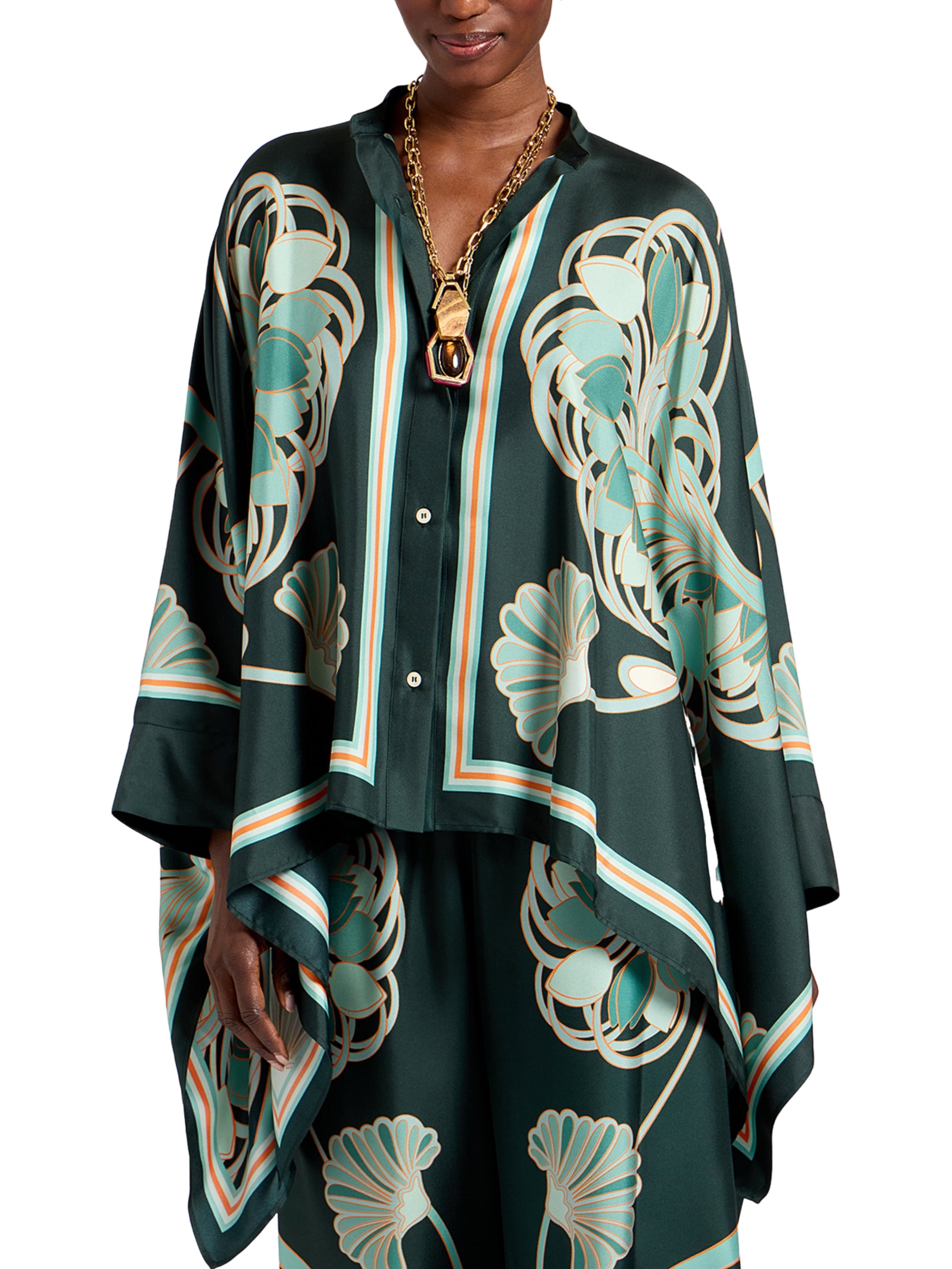 Foulard shirt (placee) blooming tulip placee