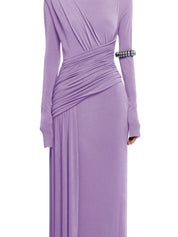ASYMMETRICAL FORM-FITTING DRESS WITH DRAPED HIP