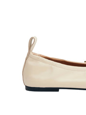 ROSALIND CREAM LEATHER BALLET FLATS