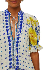 ZULI OFF-WHITE MIDI DRESS SHORT SLEEVES