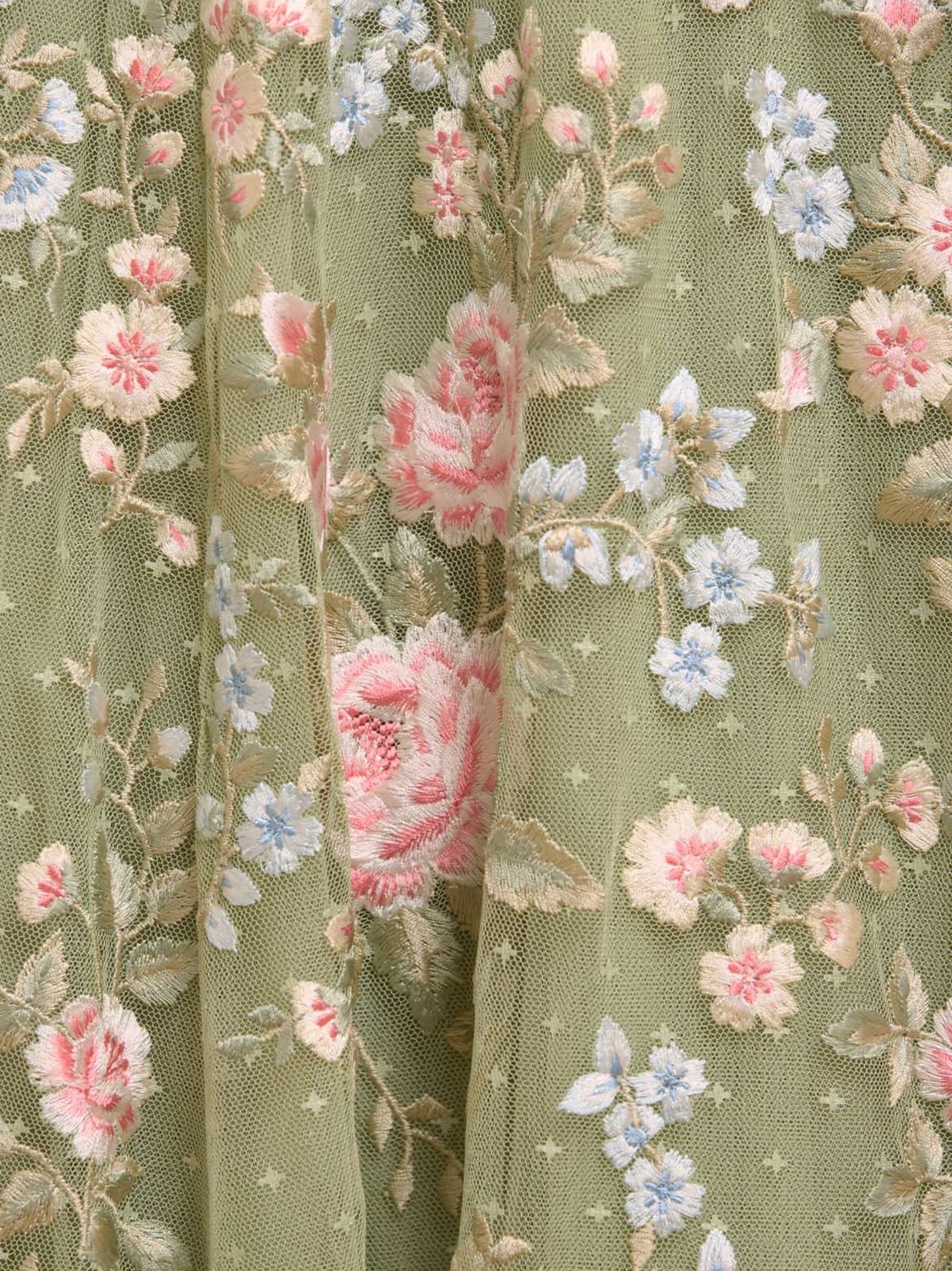 Antoinettes floral round neck ankle gown