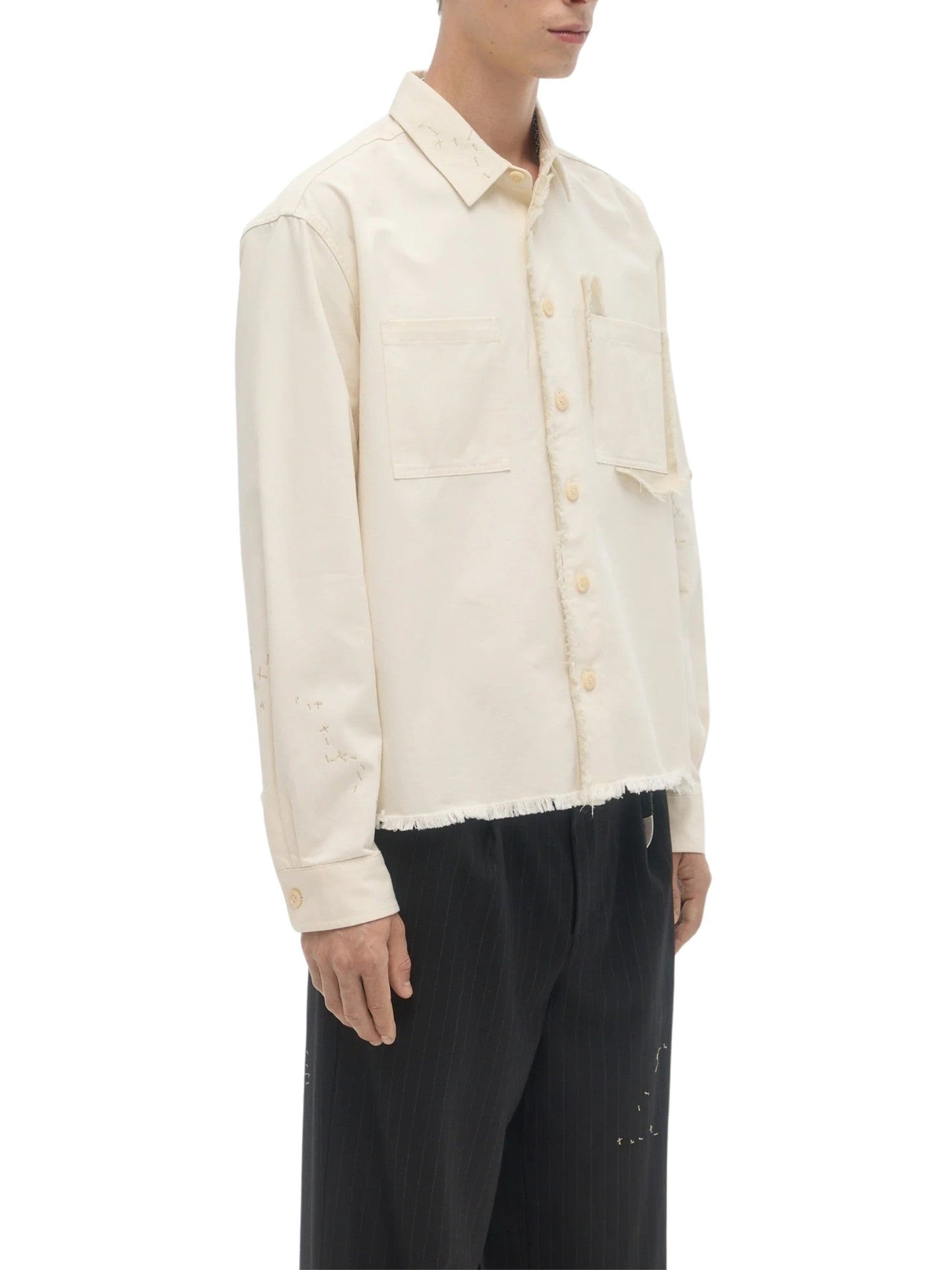 Sleazer cropped overshirt beige