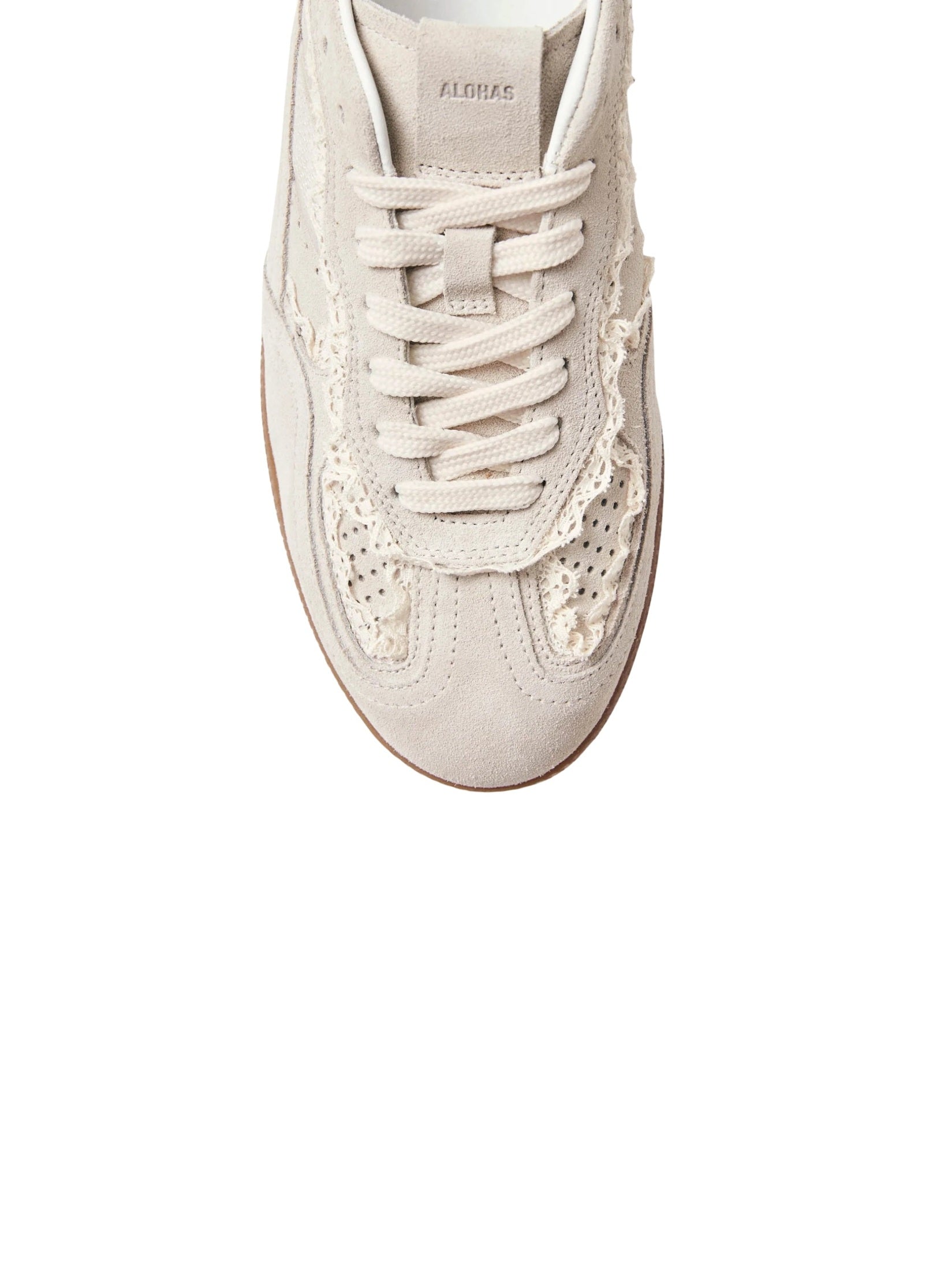 Tb.490 crochet cream leather sneakers