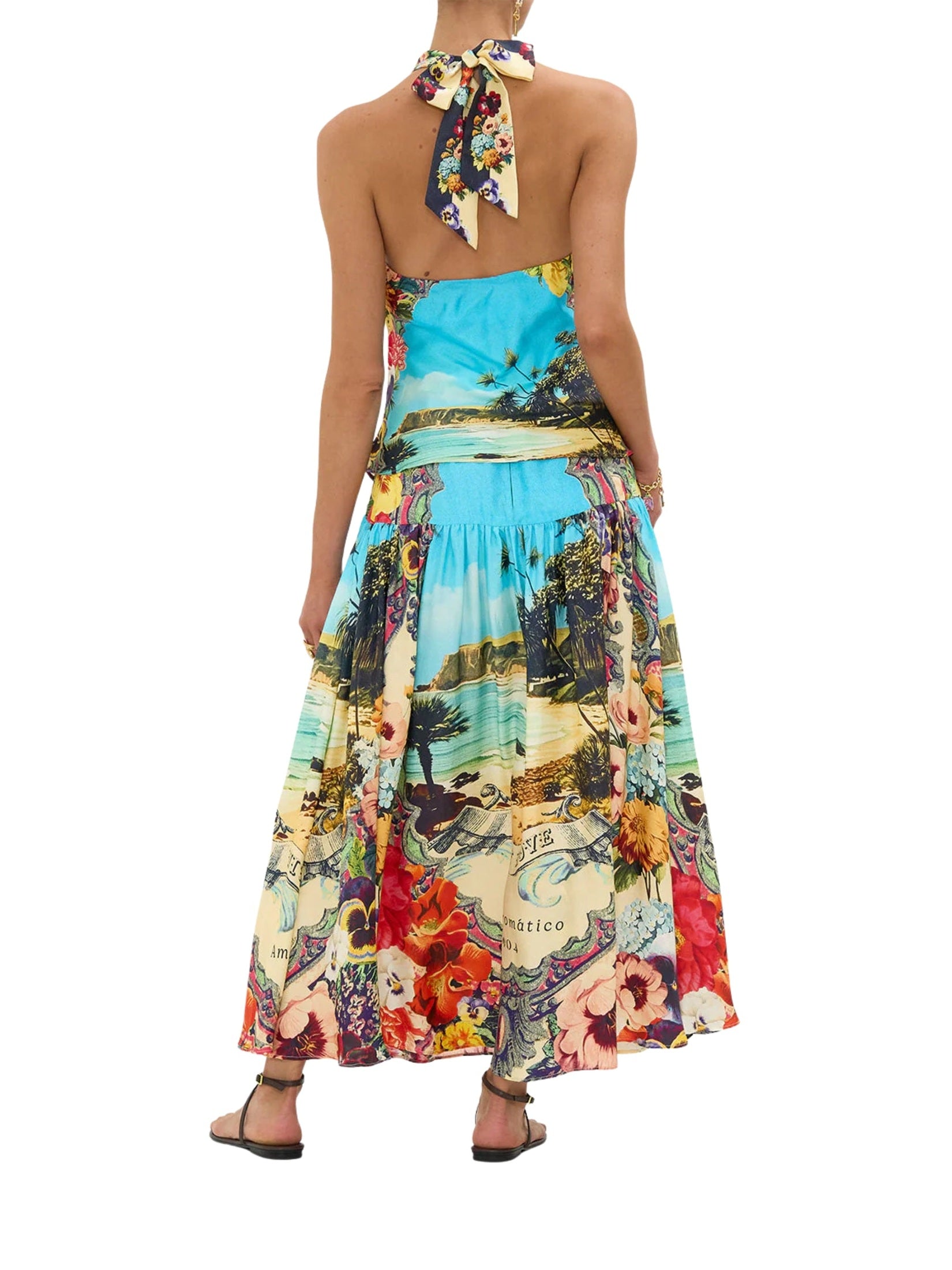 Fitted waist gathered skirt