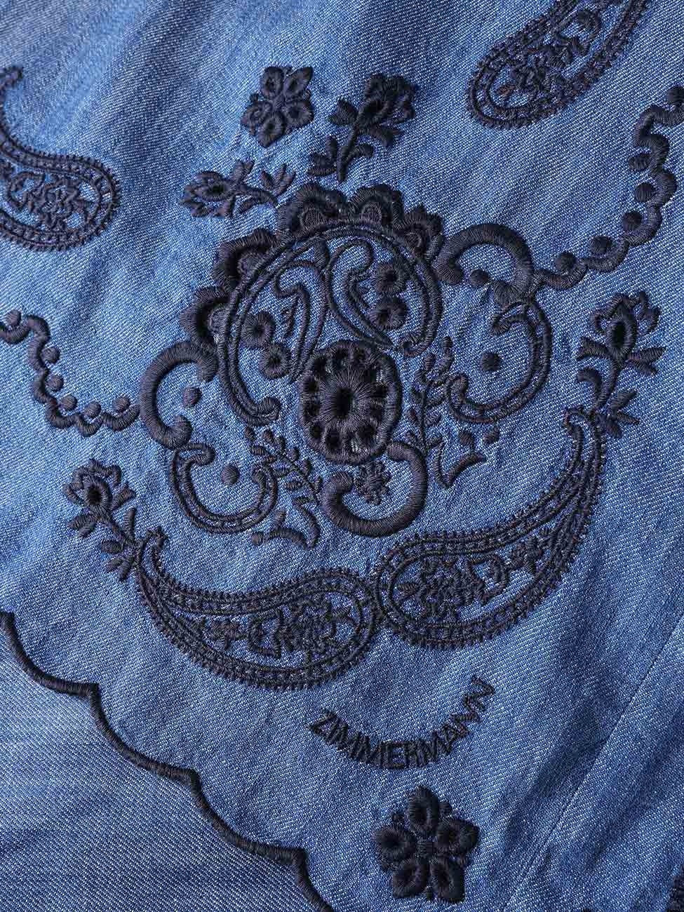 Aster embroidered denim midi