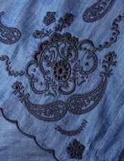 Aster embroidered denim midi