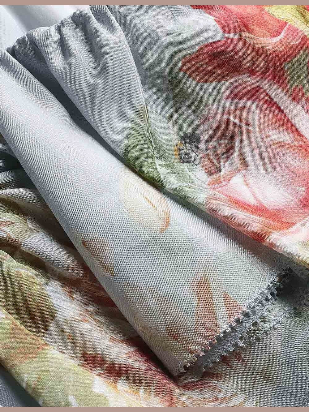 Roselight frill maxi dress