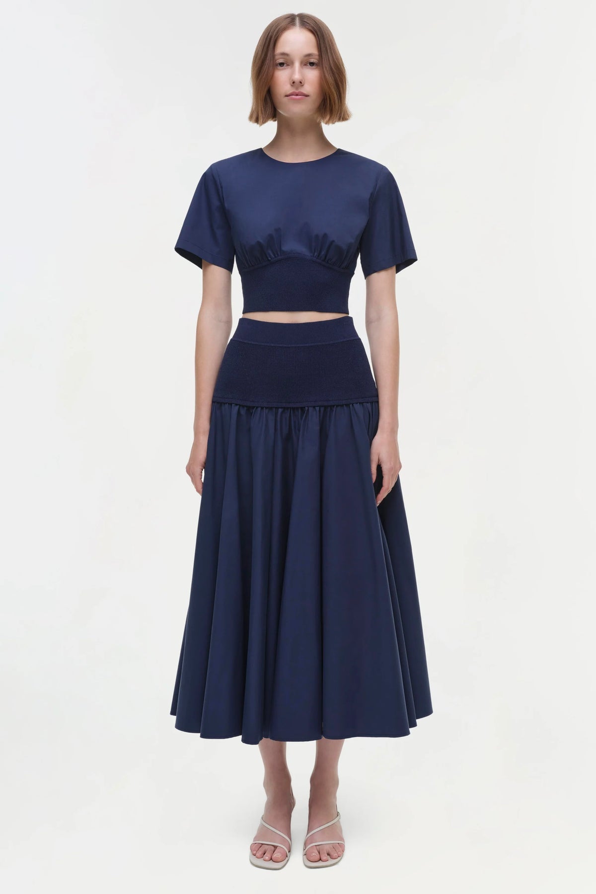 STELLA PLEATED SKIRT WITH KNIT YOKE