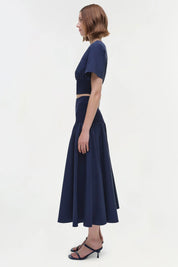 STELLA PLEATED SKIRT WITH KNIT YOKE