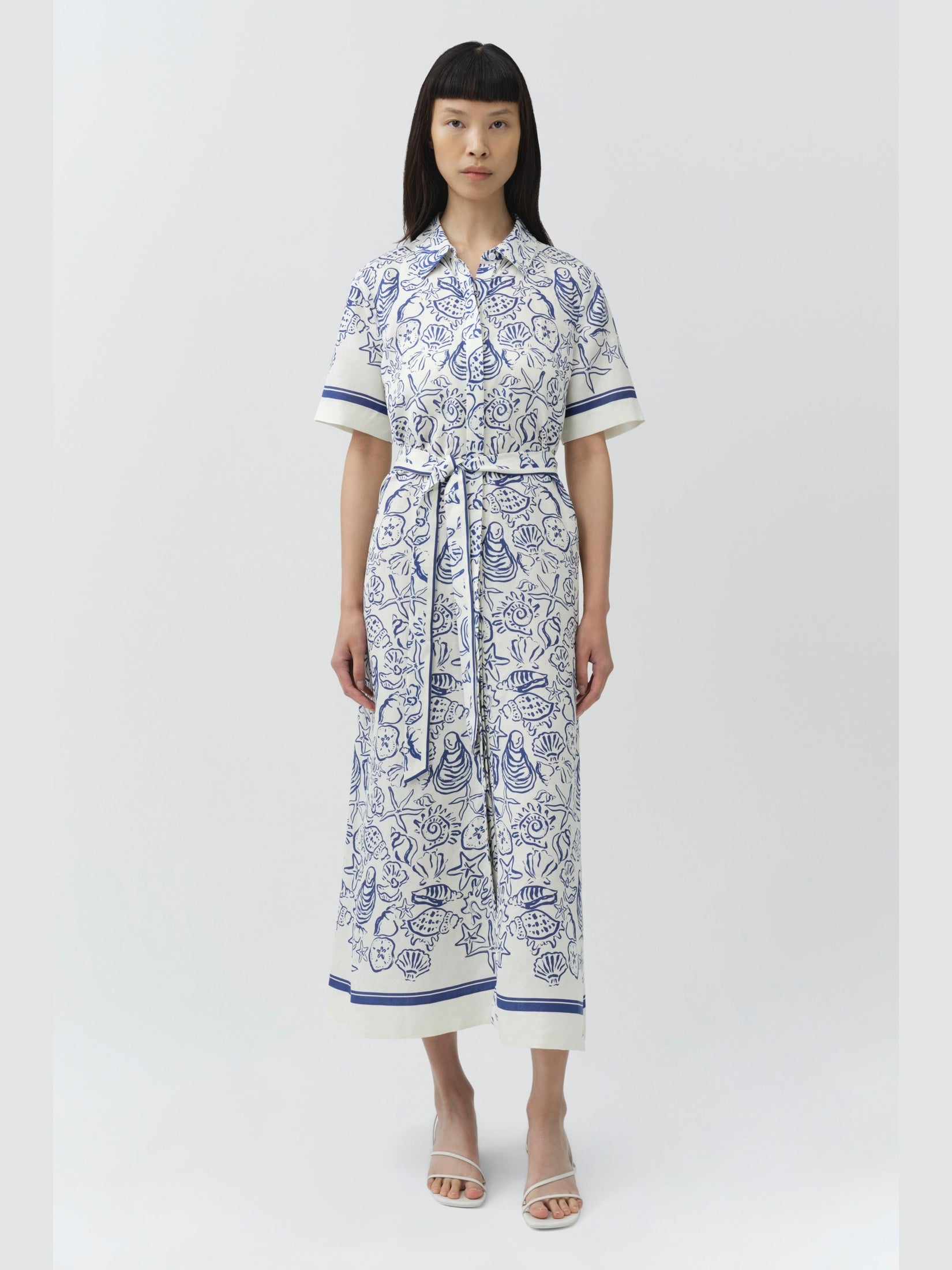 Audria belted midi dress